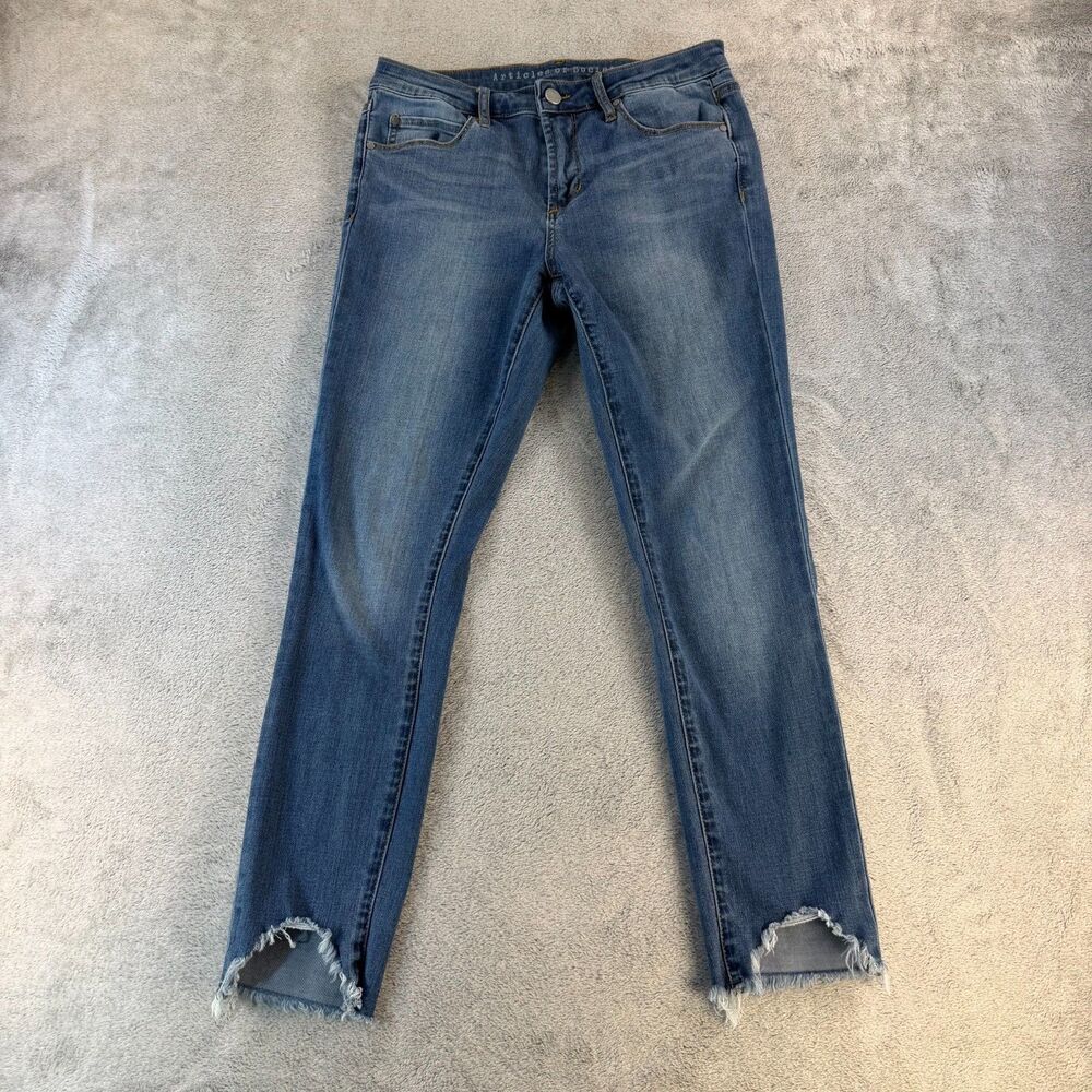 Articles of Society Skinny Jeans Women Distressed Raw Hem Blue Size 28